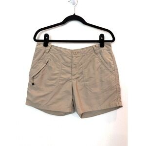The North Face Nylon Hiking Shorts Women's Size 8 Khaki Tan Zip Pocket Outdoor